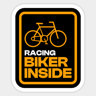 Racing Biker Inside Bicycle Sticker